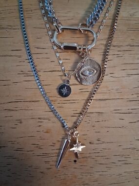 Egdy Silver/Gold Chain Pendant Necklace - Women's Jewelry